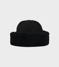Suede Back Curly Hair Cap Black