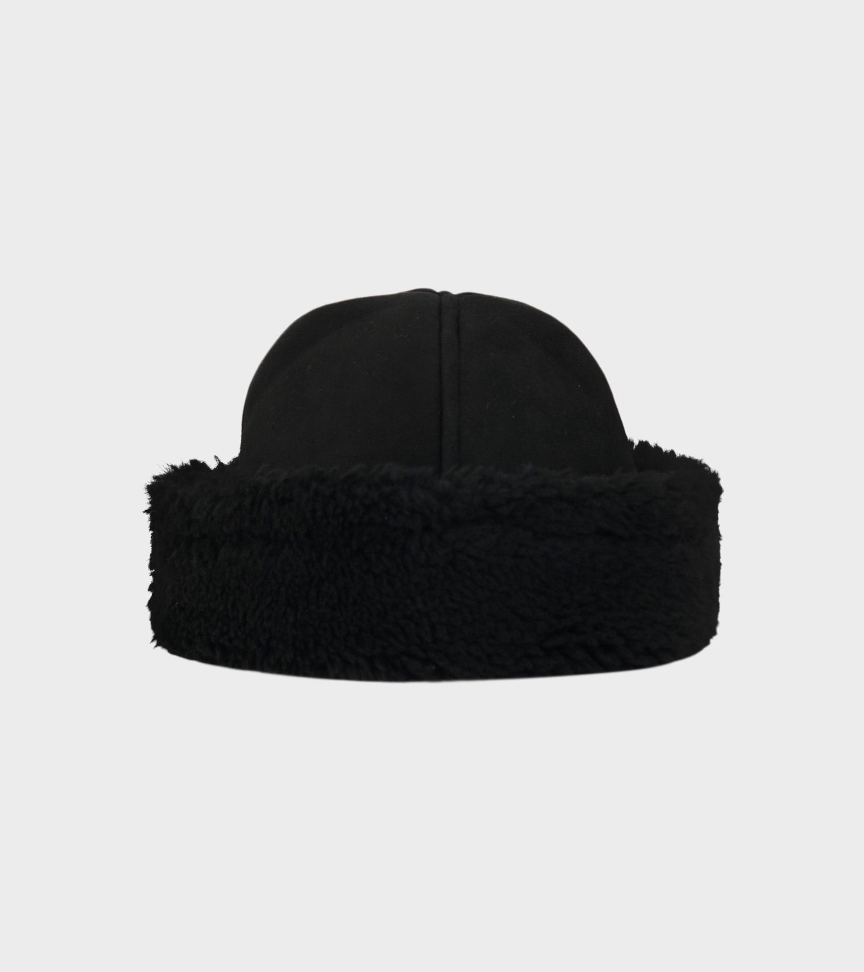 Suede Back Curly Hair Cap Black