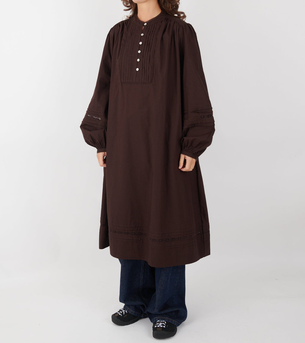 Leaf Shirtdress Dark Brown