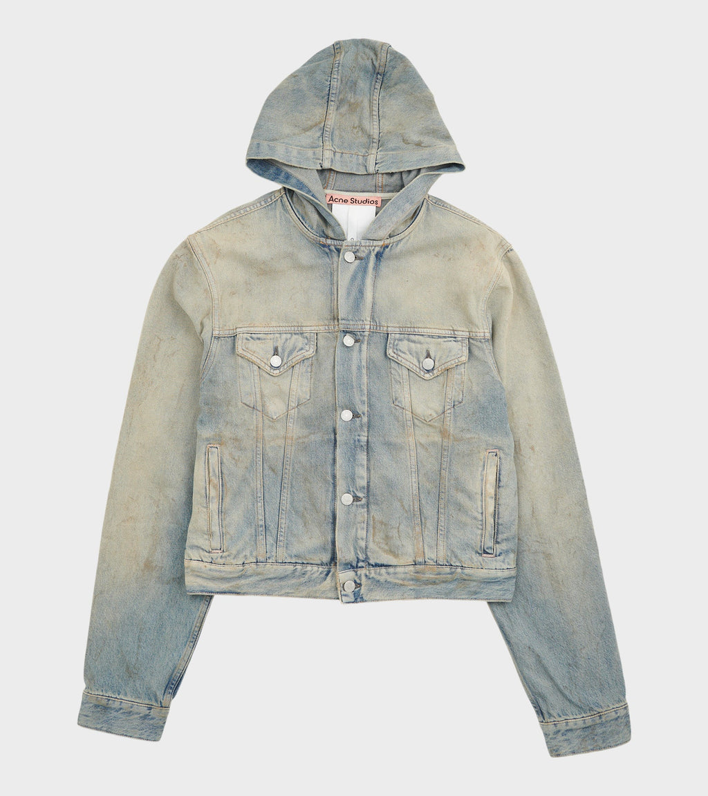Hooded Denim Jacket Mid Blue