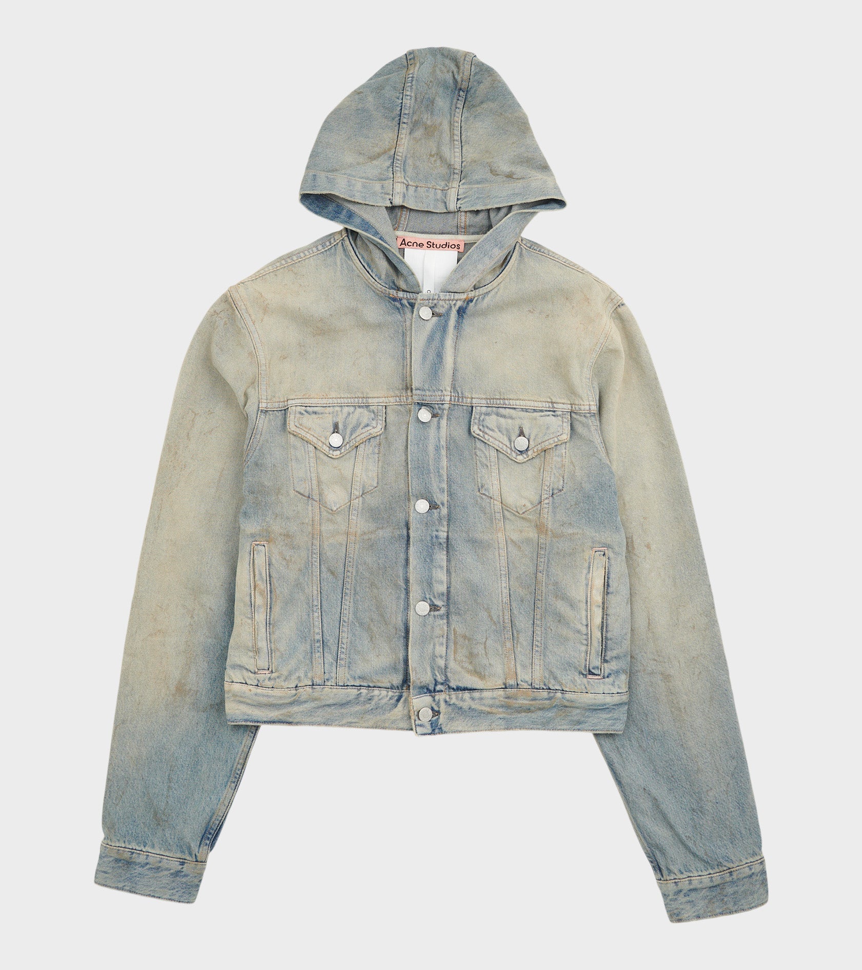 Hooded Denim Jacket Mid Blue