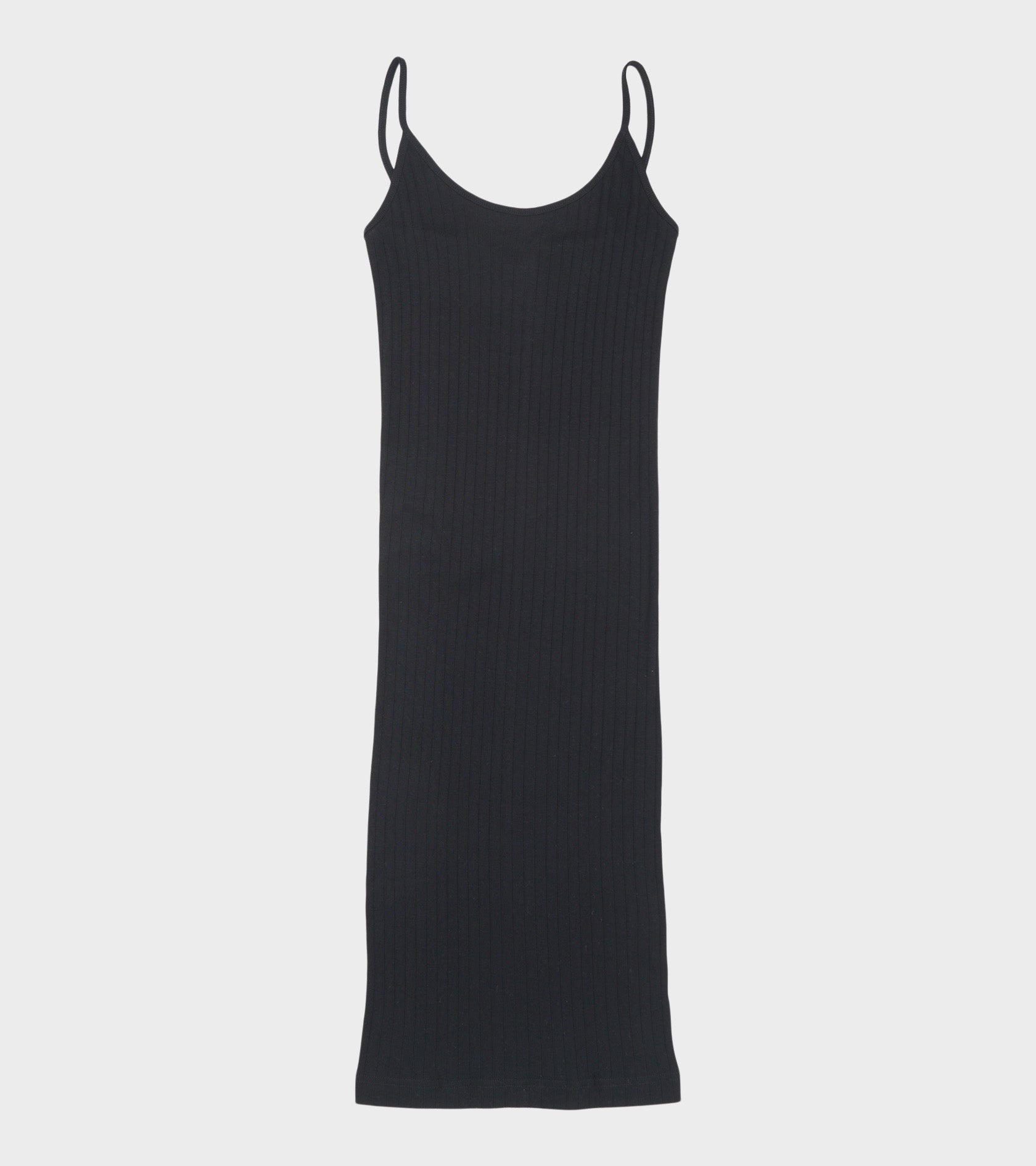 101 Strap Rib Mini Dress Black
