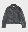 Belted Leather Jacket Black