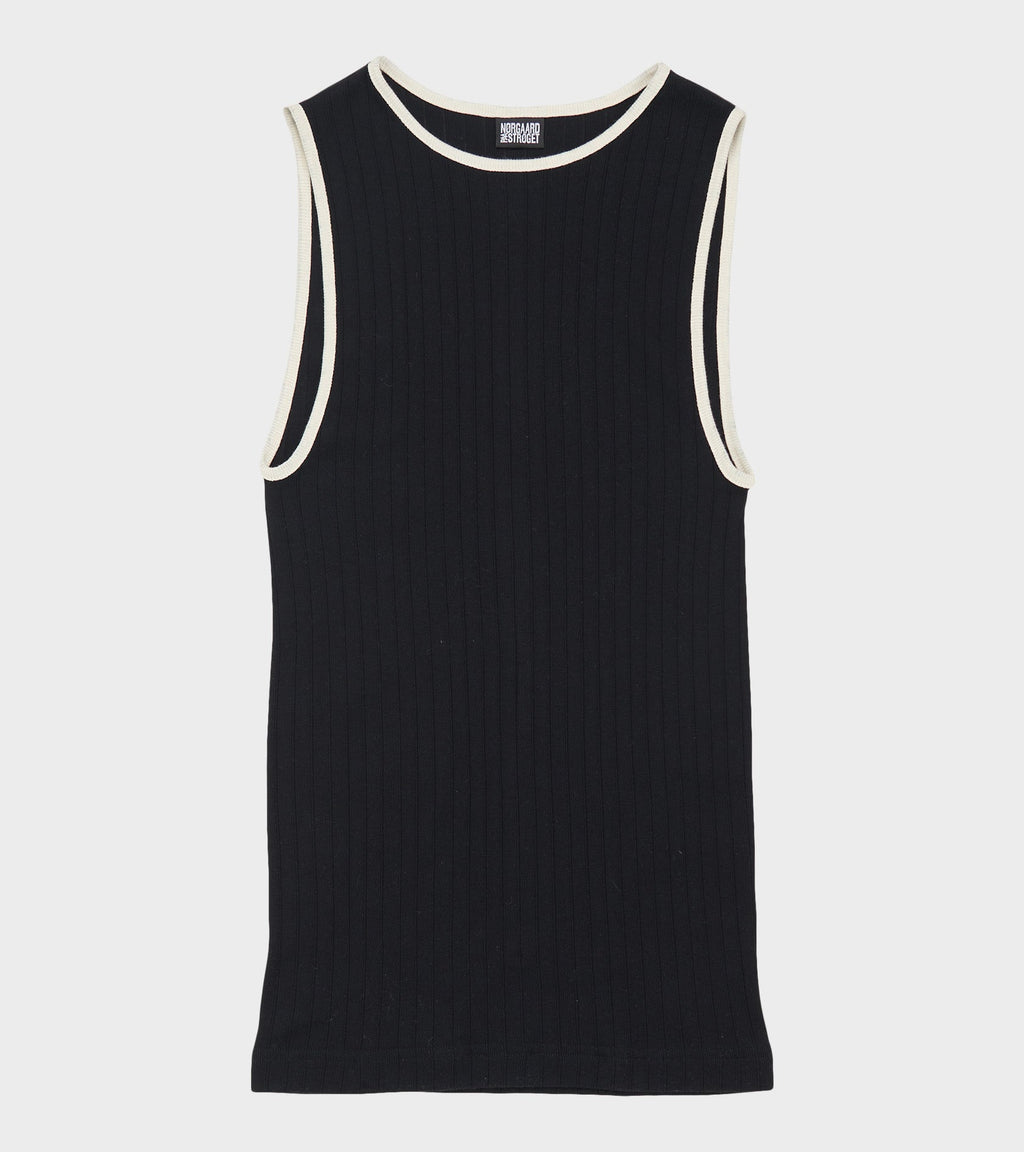 101 Tank Top Kontrast Black/Ecru