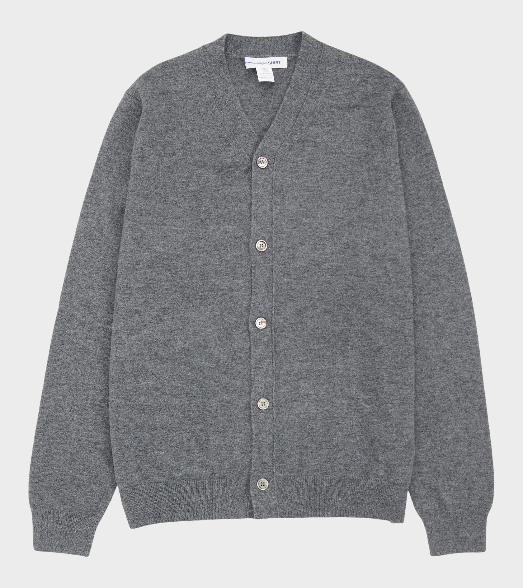 V-neck Lambswool Cardigan Grey