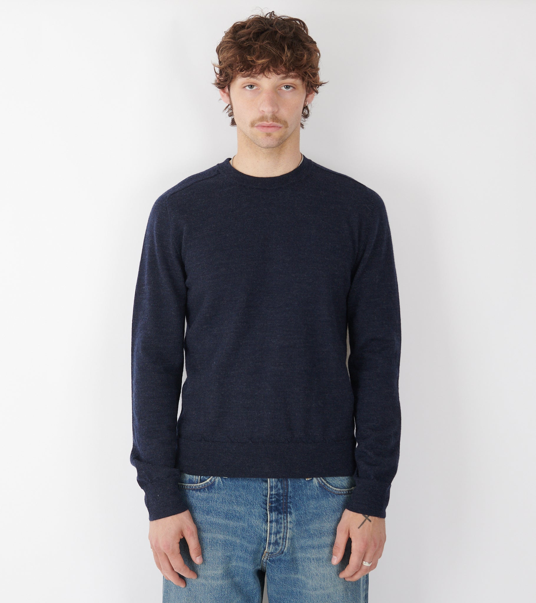 Wool Crewneck Dark Navy
