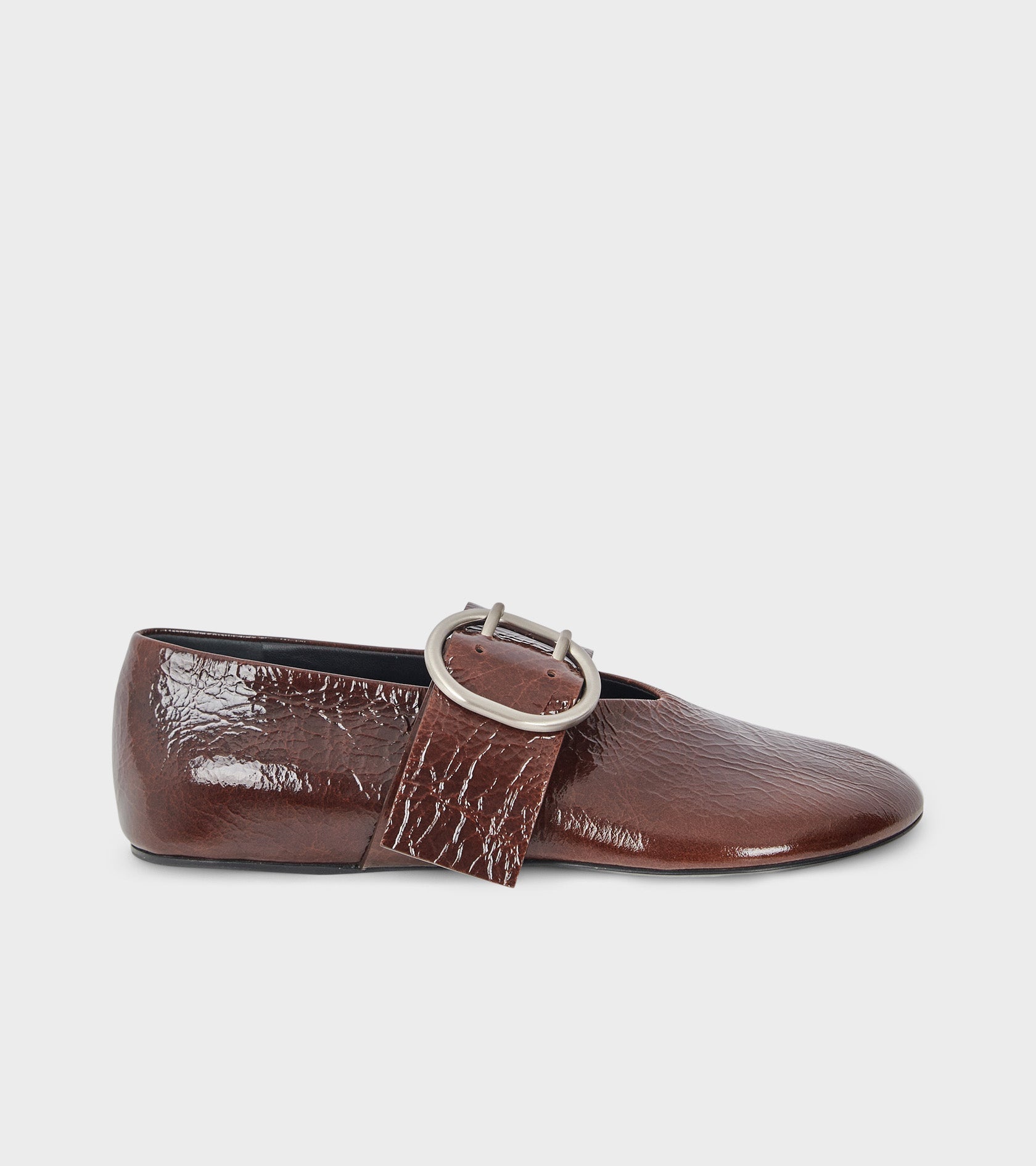 Cannolo Buckle Ballerina Dark Earth
