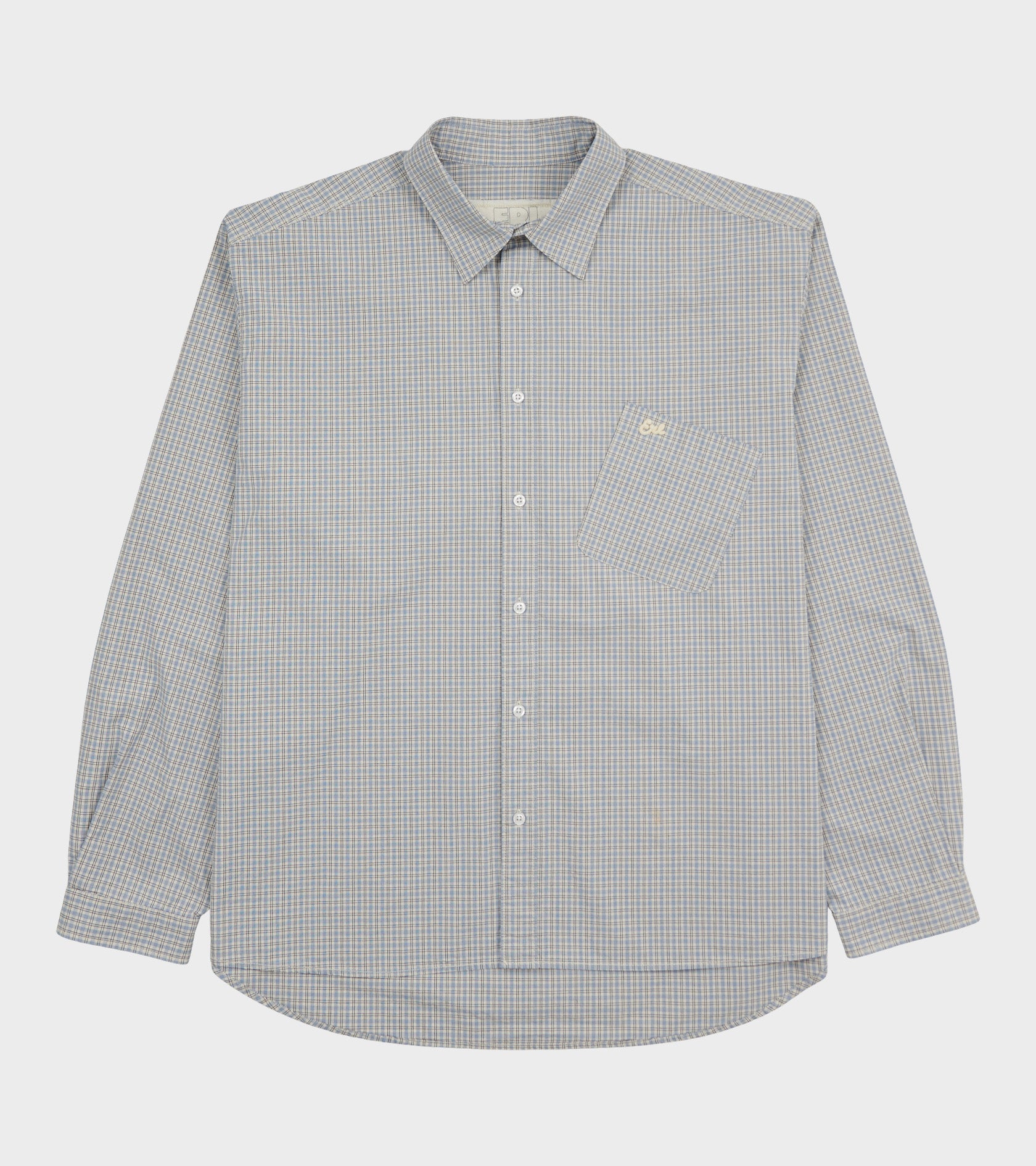 Relaxed Light Check Shirt Blue/Cream