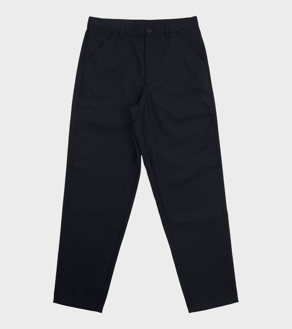 Wool Blend Trousers Dark Navy