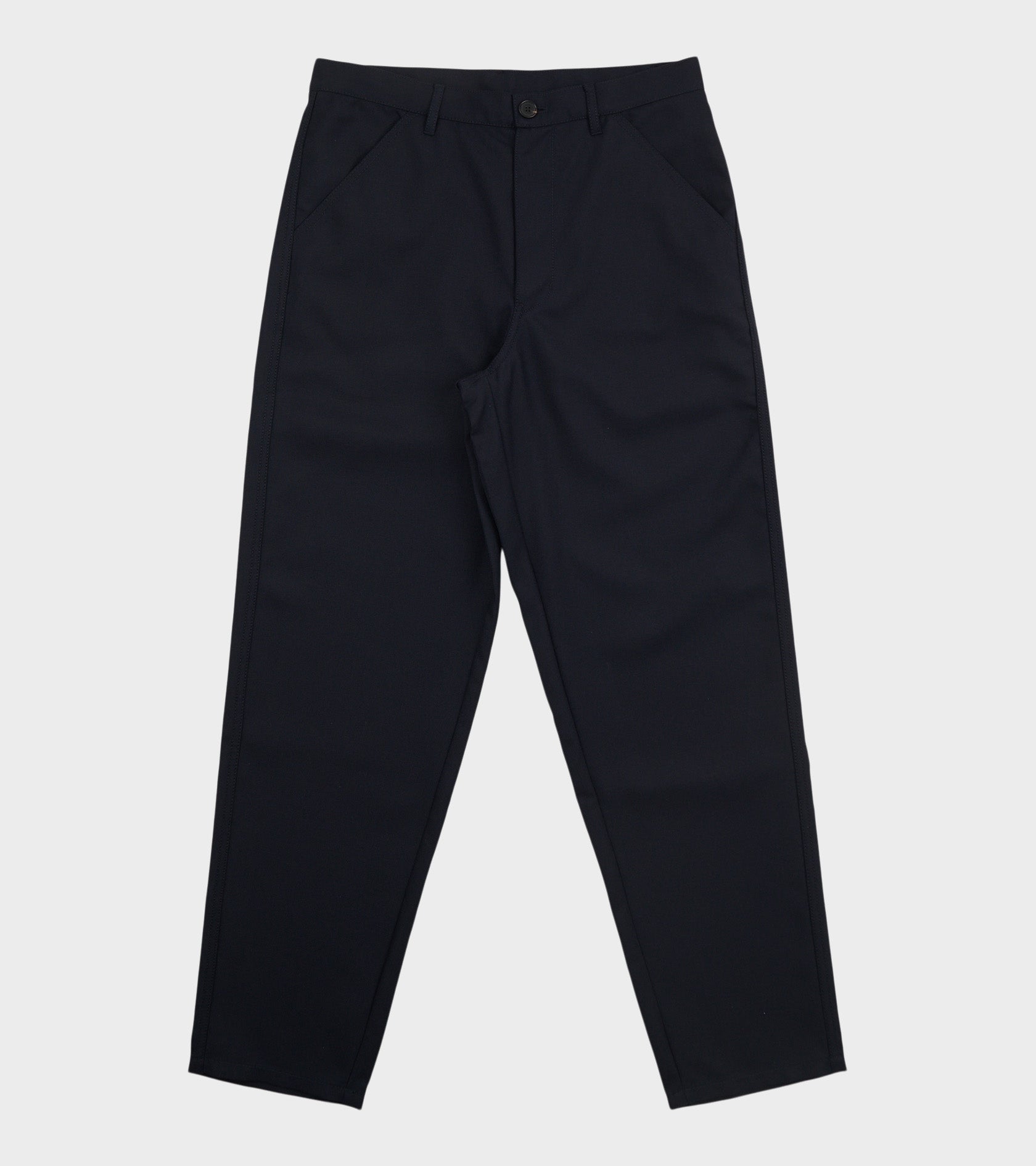 Wool Blend Trousers Dark Navy