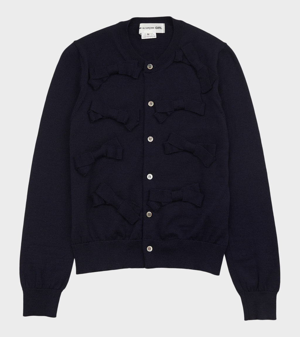 Bow Cardigan Navy