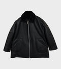 Leather Back Straight Hair Ronny Jacket Black
