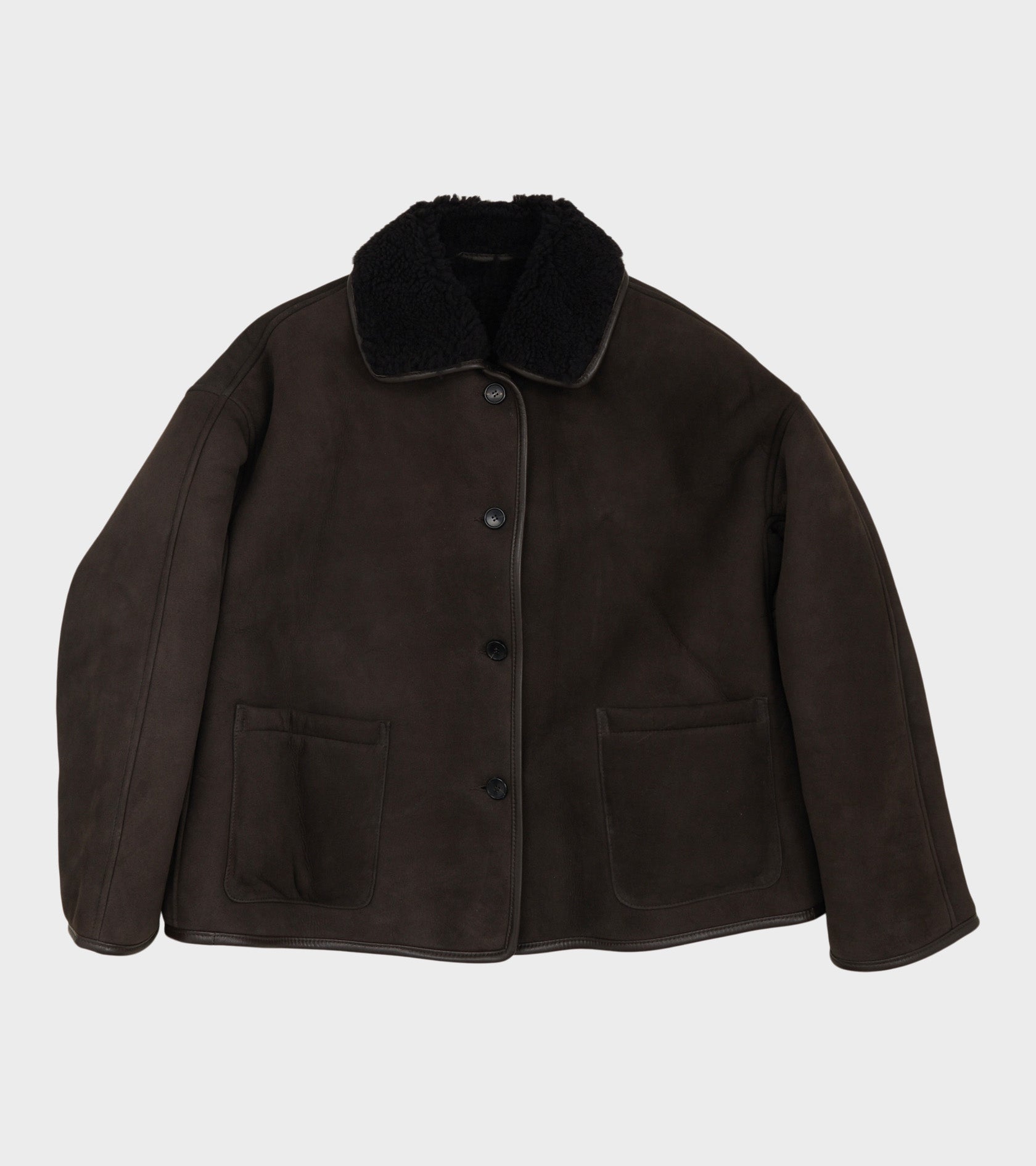 Suede Back Curly Hair Avis Jacket Chocolate