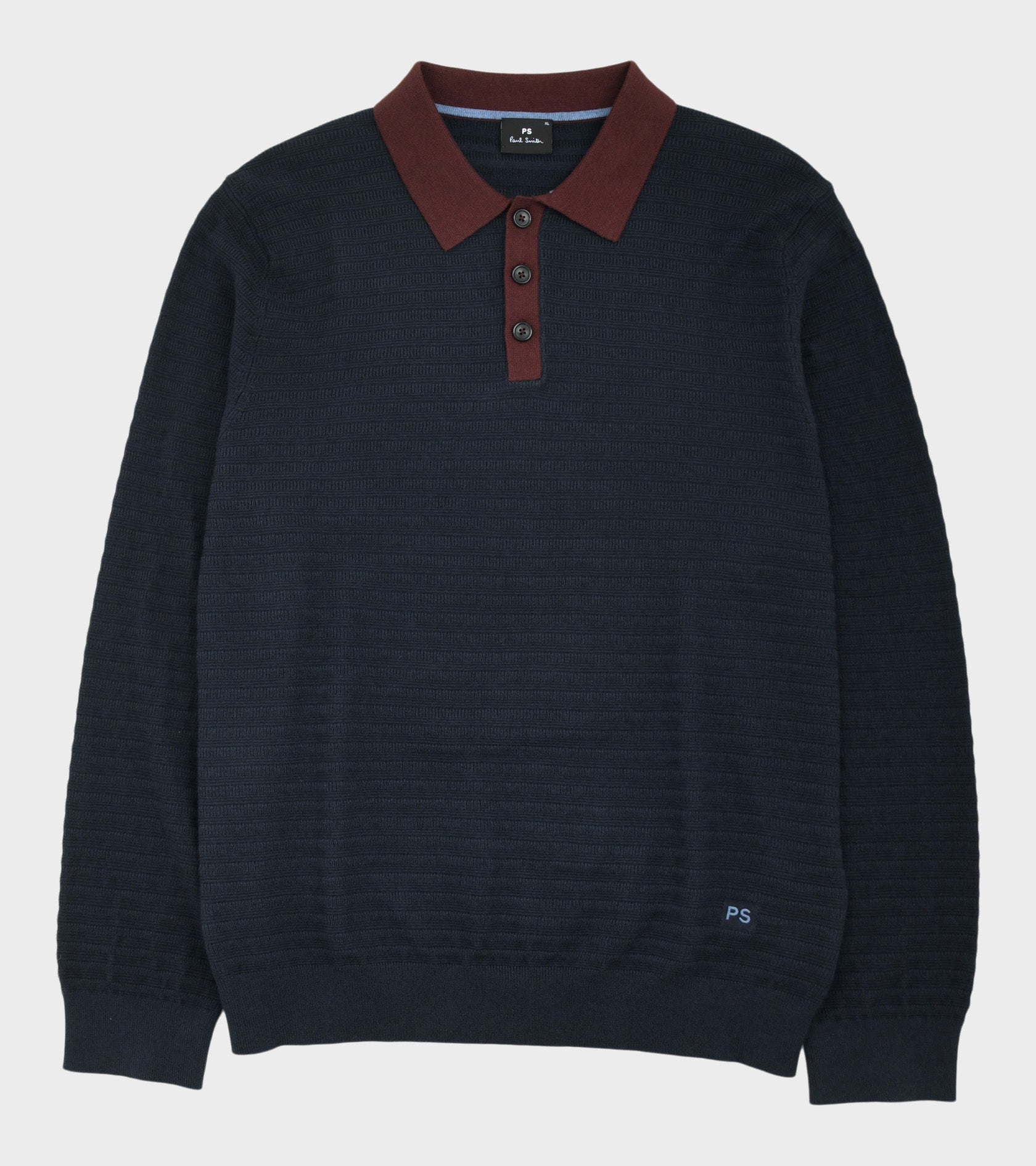 L/S Knit Polo Sweater Navy
