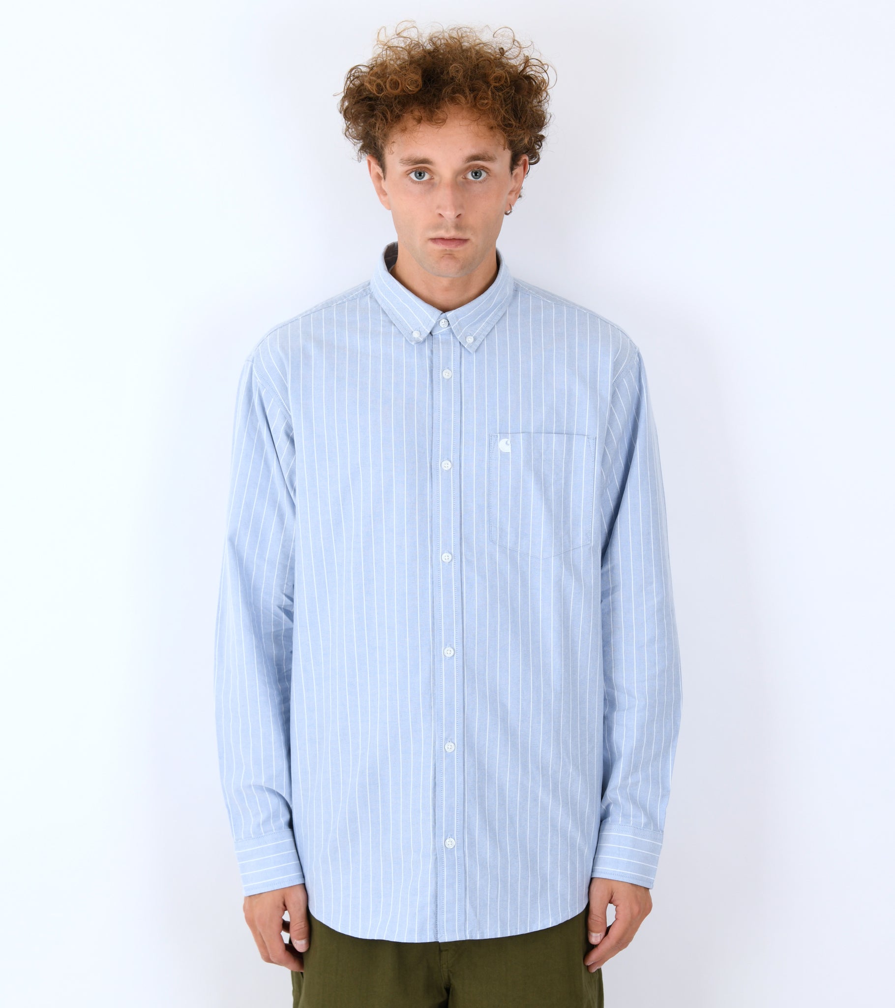 L/S Cassel Stripe Shirt Bleach/White