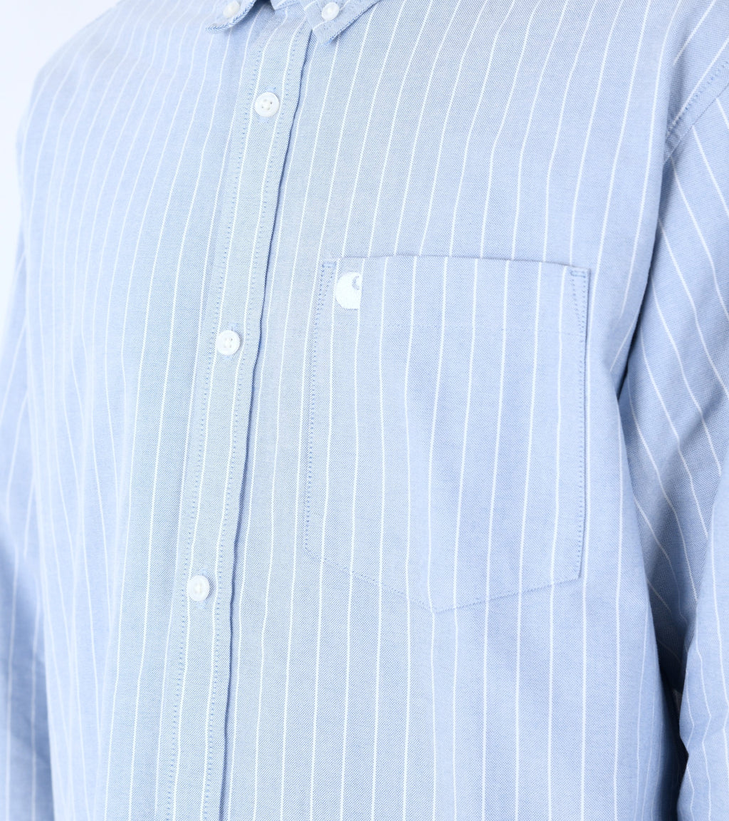 L/S Cassel Stripe Shirt Bleach/White