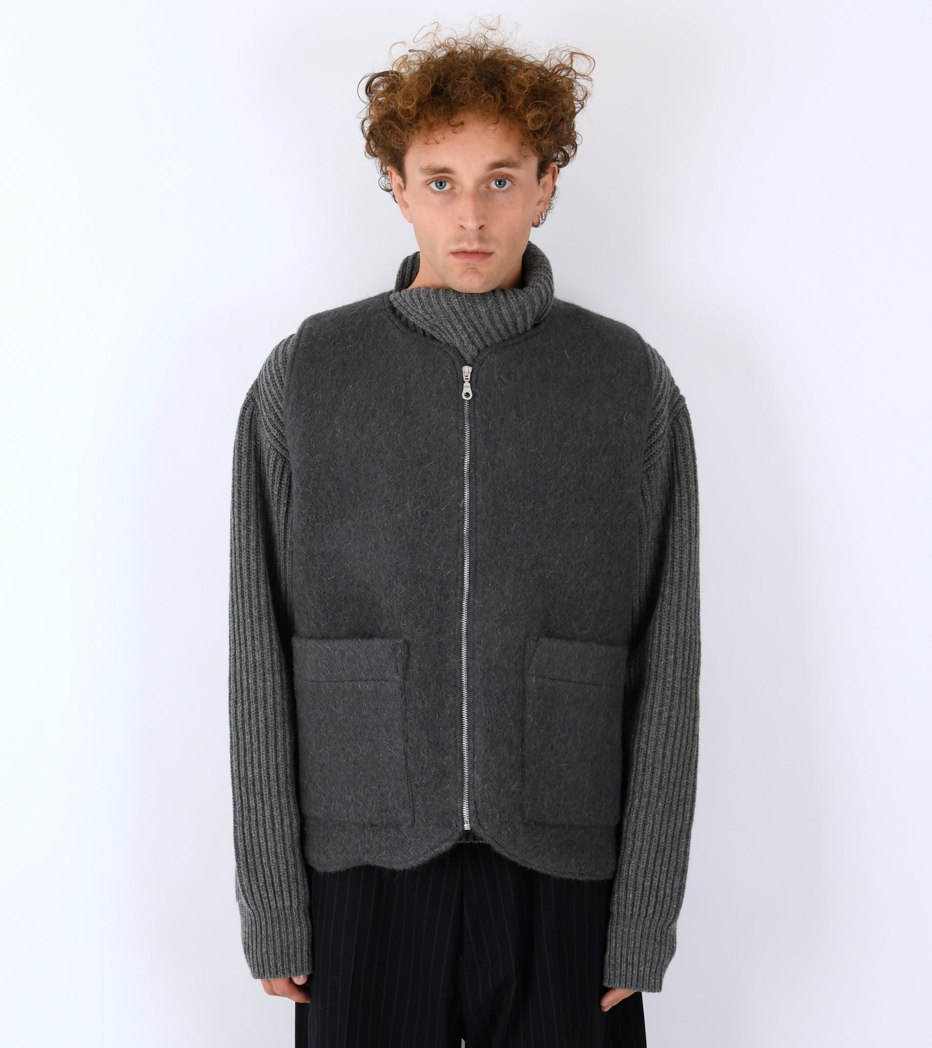 Hairy Wool River Vest Slate Grey