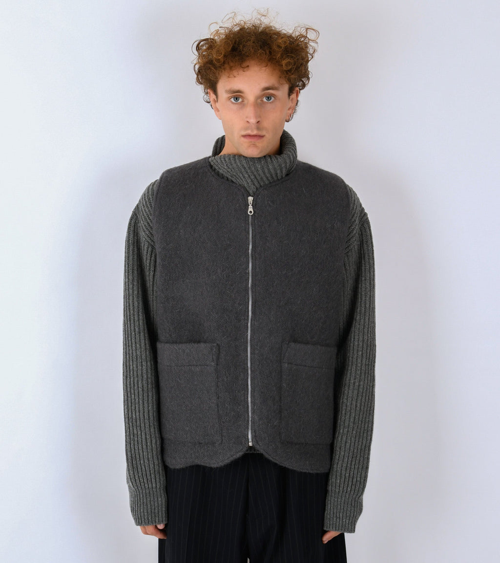 Hairy Wool River Vest Slate Grey