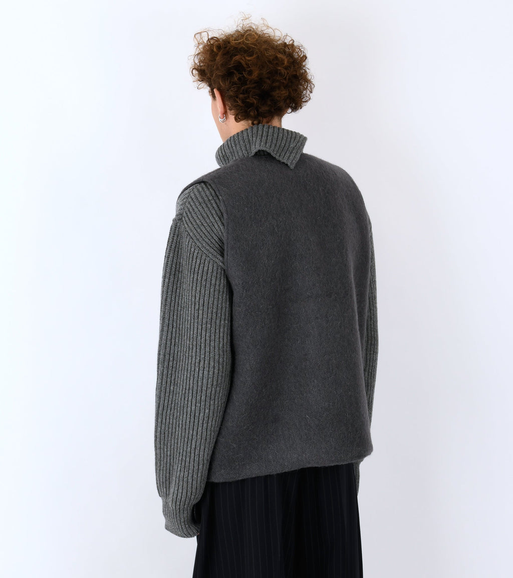 Hairy Wool River Vest Slate Grey