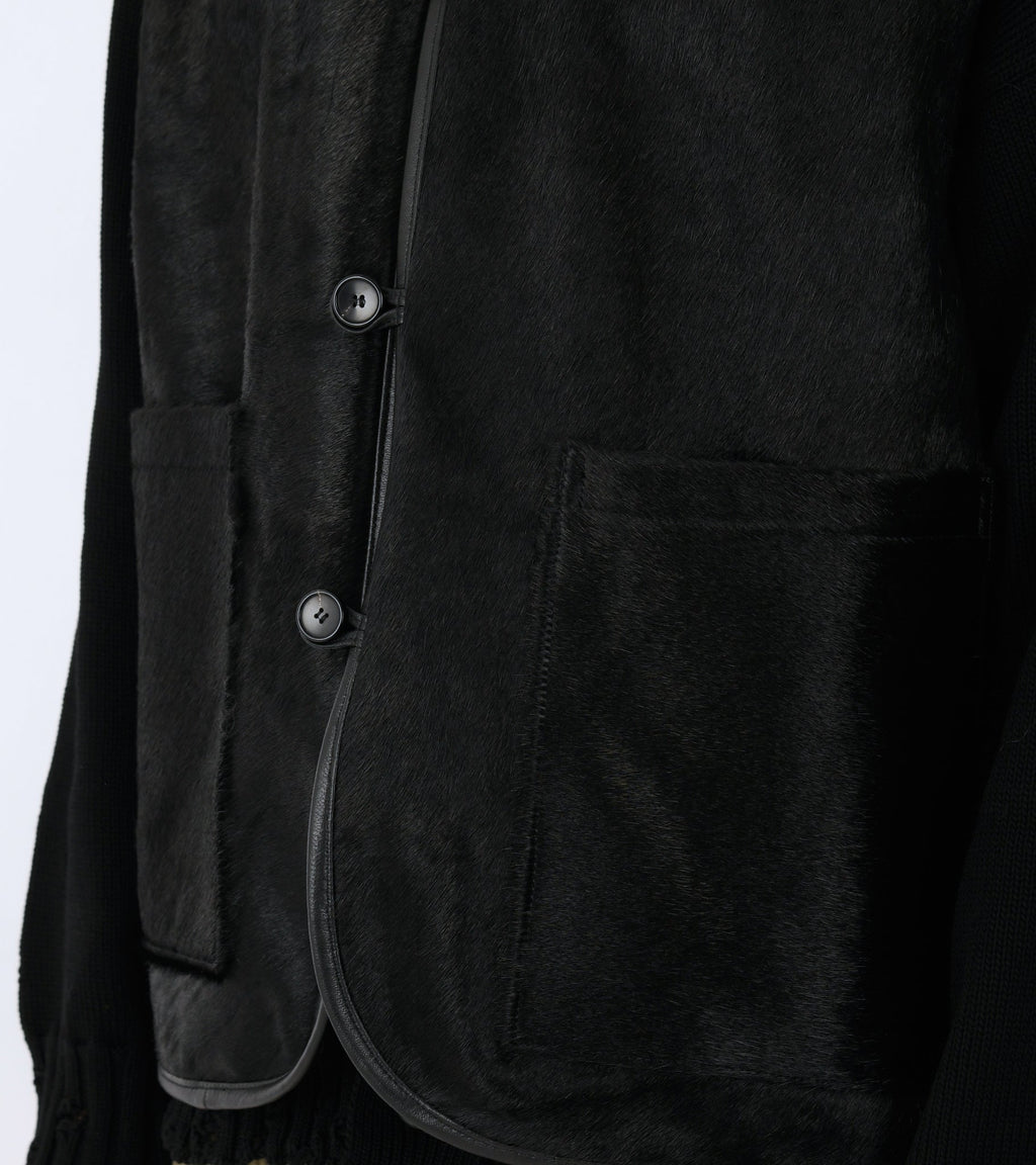Hair On Leather Hide River Vest Black