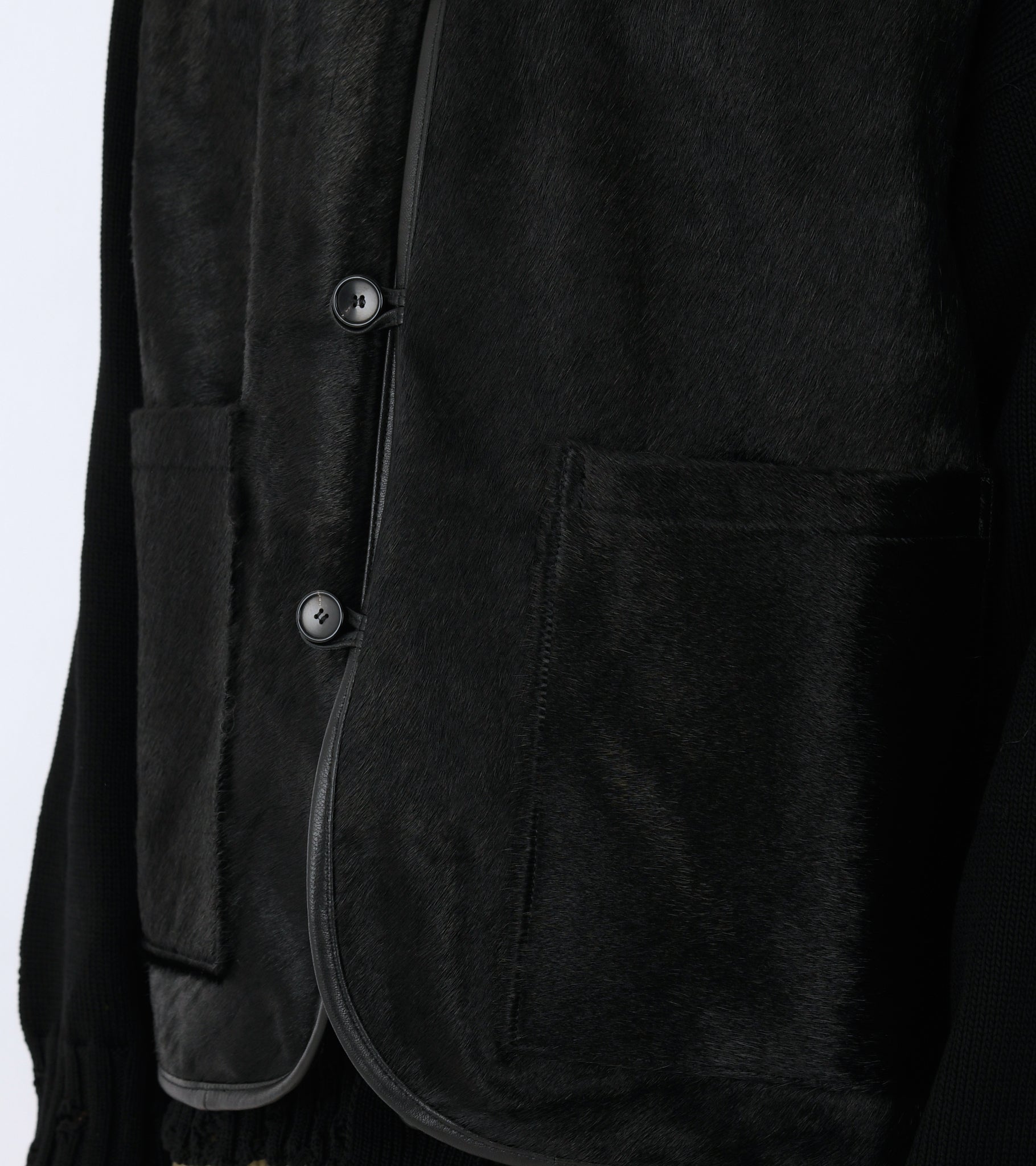 Hair On Leather Hide River Vest Black