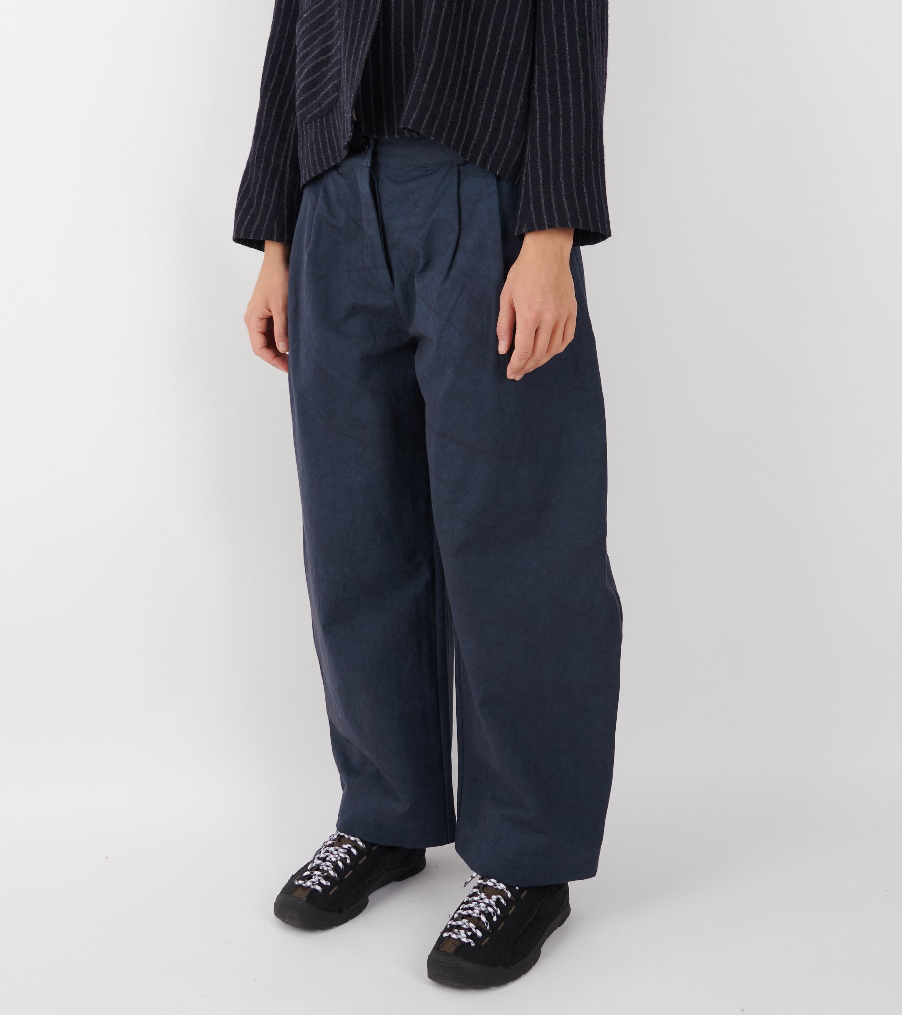 Japanese Cotton Twill Robyn Trousers Dark Navy