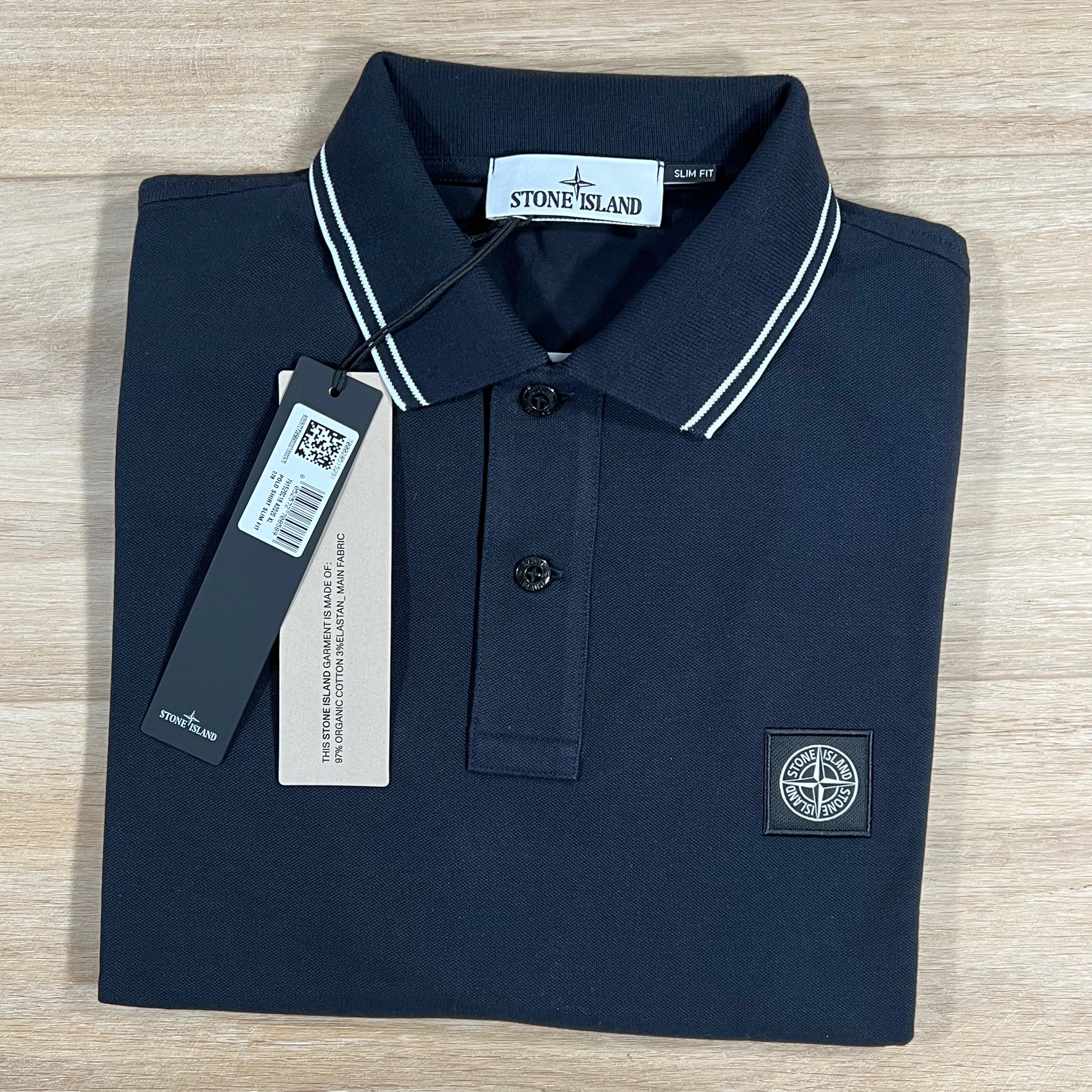 Stone Island Patch Logo Polo Shirt in Navy