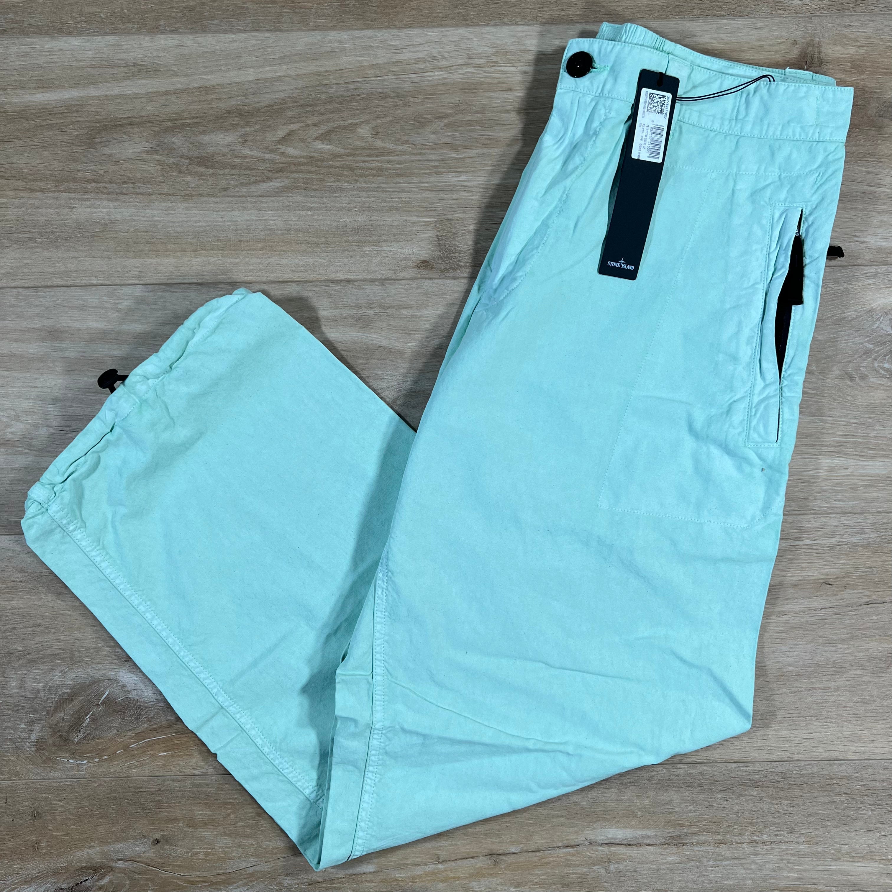 Stone Island Straight Leg Marina Trousers in Light Green