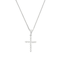 Women’s 9ct White Gold 0.100ct Diamond Cross Necklace