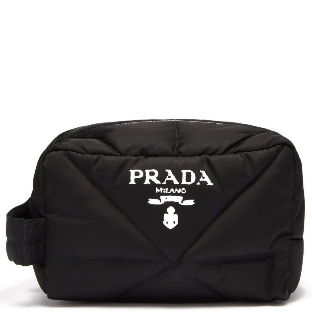 Prada Black Nylon Quilted Washbag