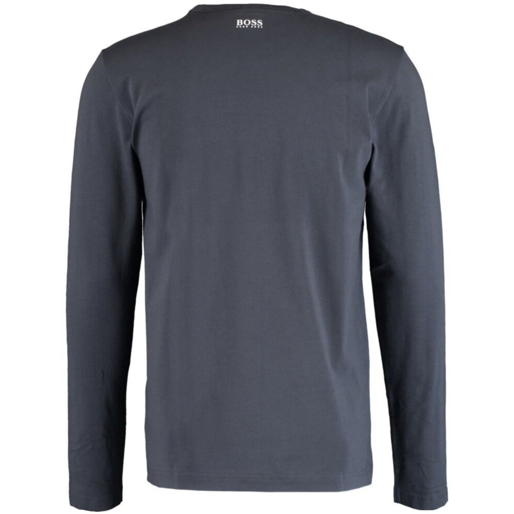 Hugo Boss Navy Printed Long Sleeve T-Shirt