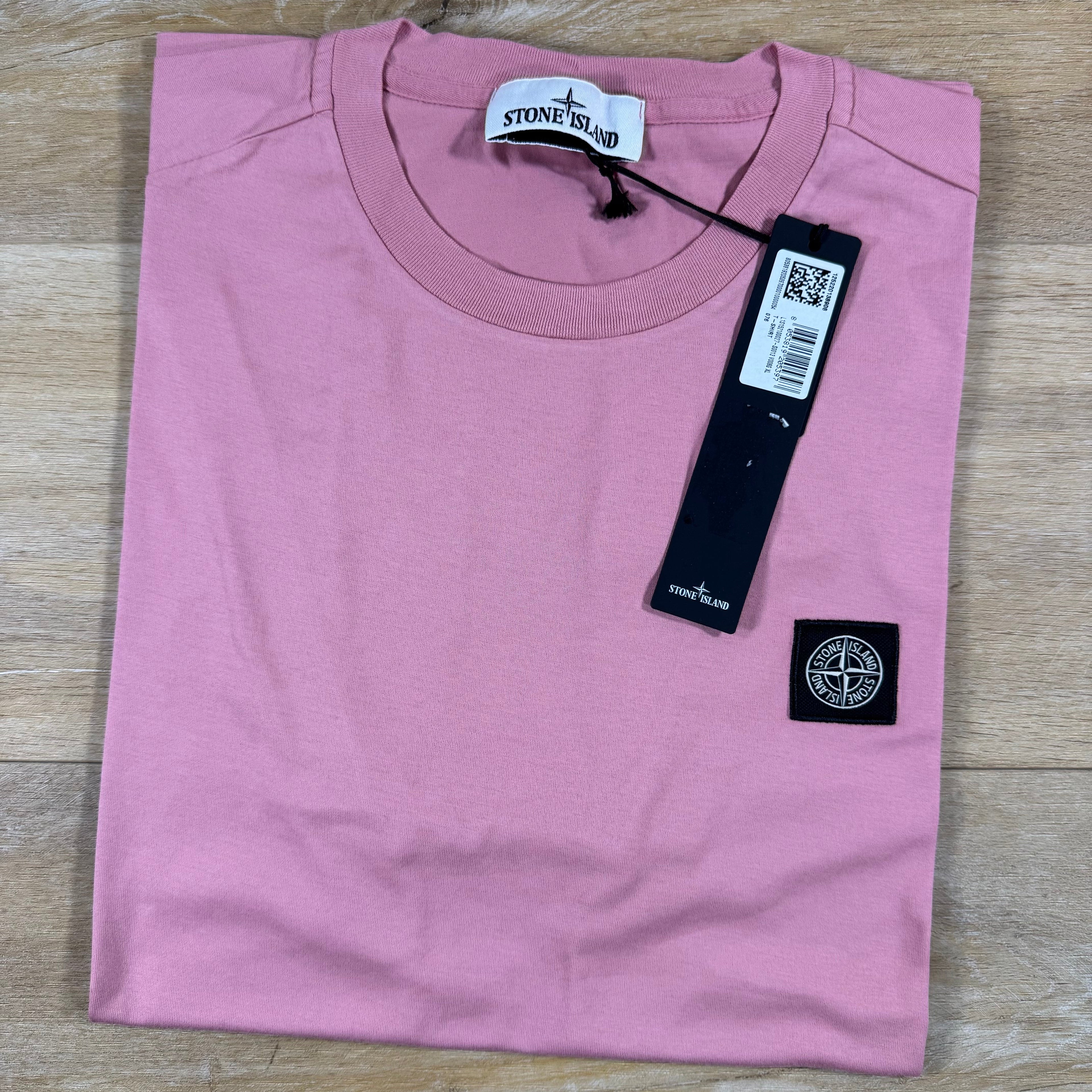 Stone Island Patch Logo T-Shirt in Oleander Pink