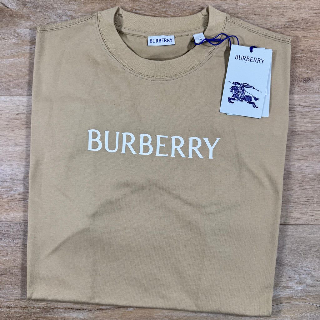 Burberry Logo T-Shirt in Flax Beige