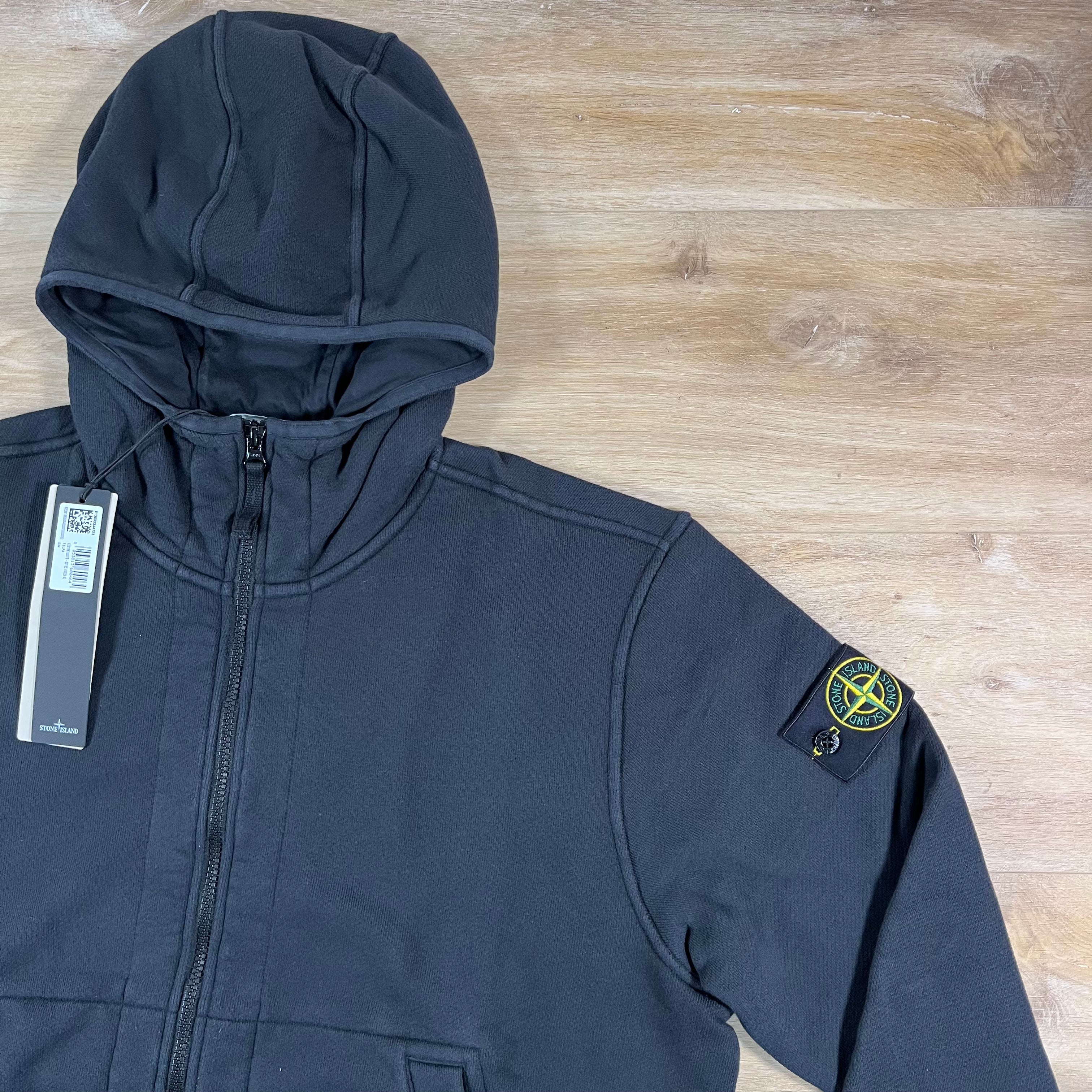 Stone Island Full-Zip Technical Hoodie in Black
