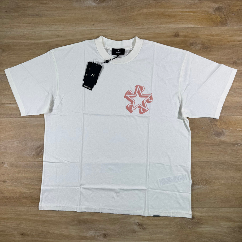 Represent Initial Star T-Shirt in Flat White