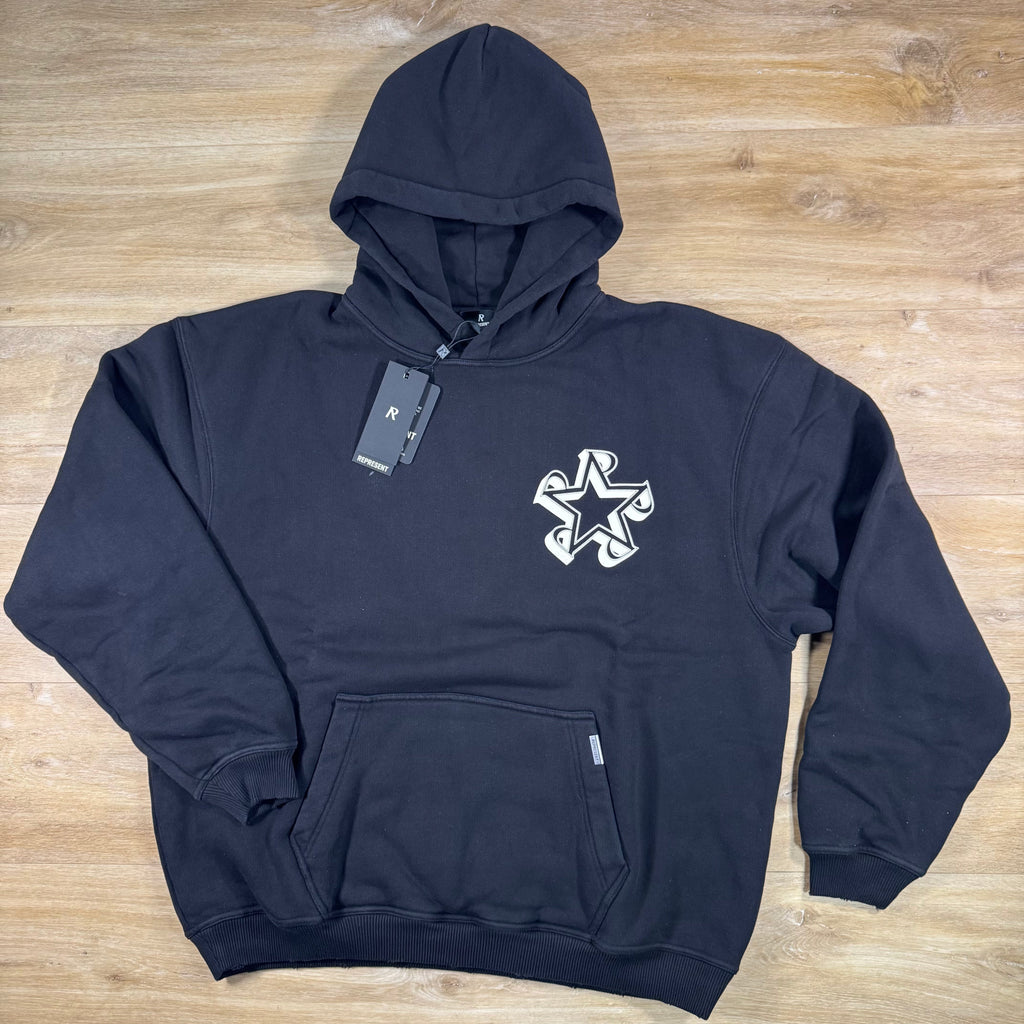 Represent Initial Star Hoodie in Jet Black