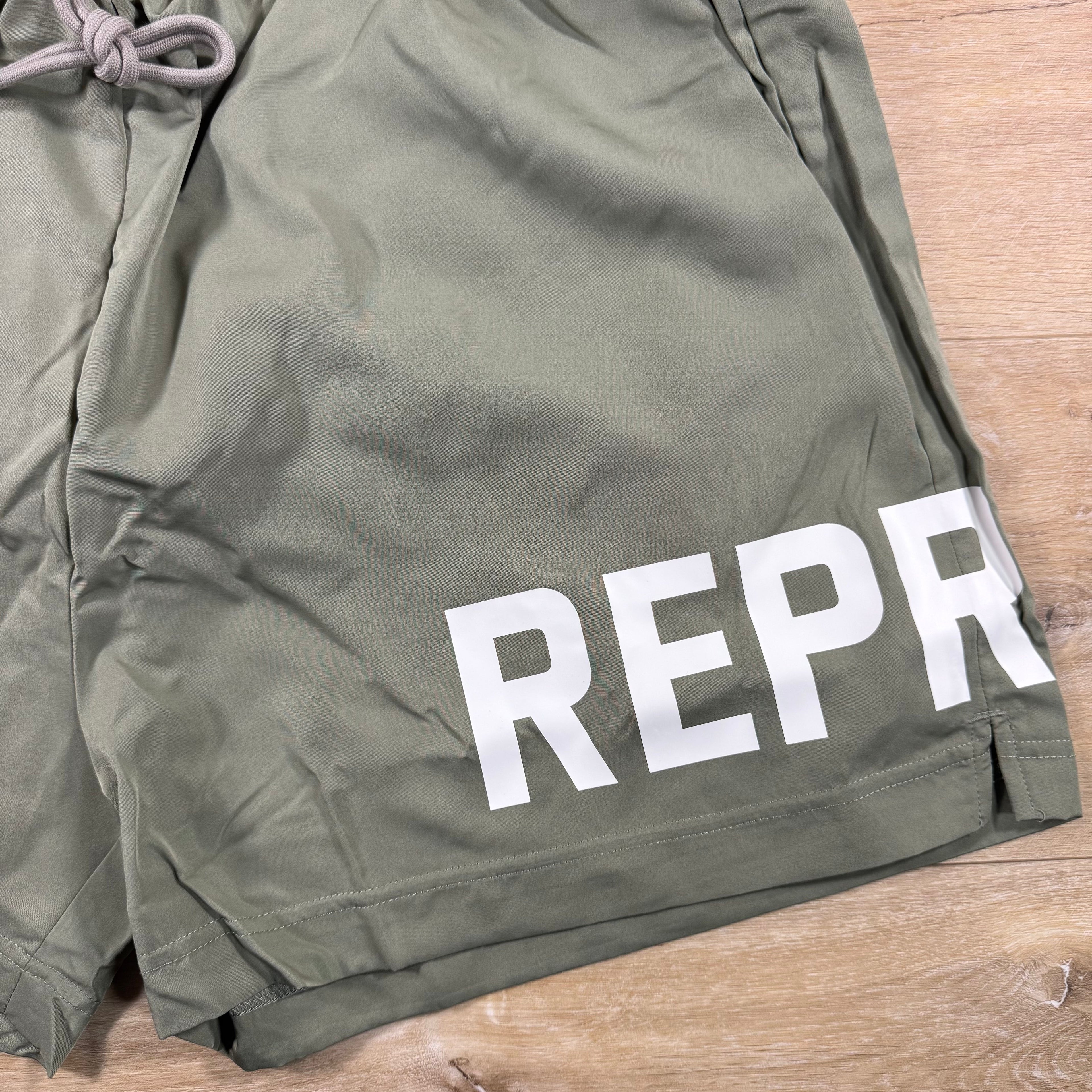 Represent Swim Shorts in Khaki Green