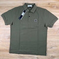 Stone Island Regular Fit Patch Logo Polo Shirt in Military Green