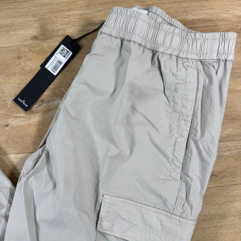 Stone Island Stretch Cotton Tela 'Paracadute' Cargo Pants in Pearl Grey
