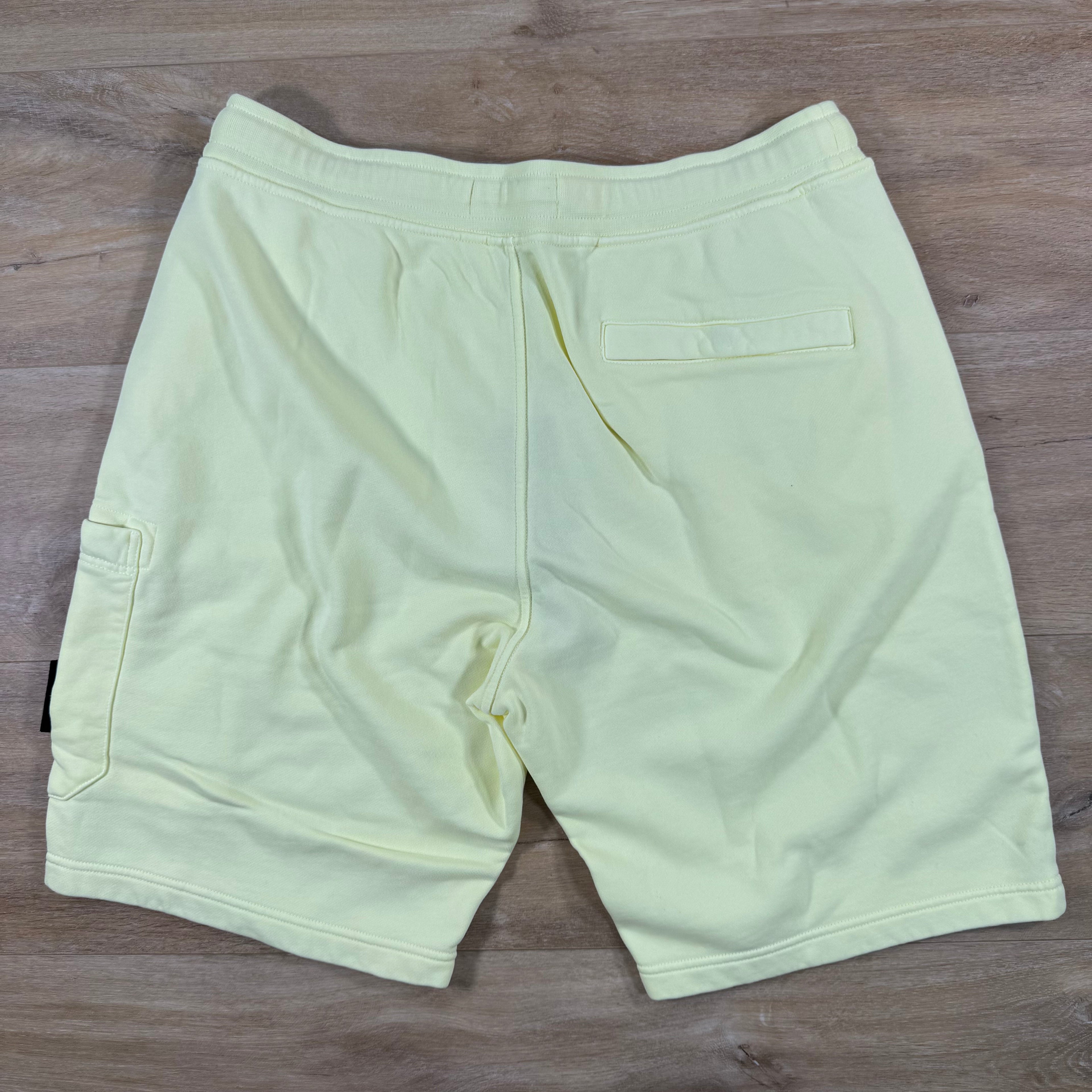Stone Island Fleece Bermuda Shorts in Pastel Yellow