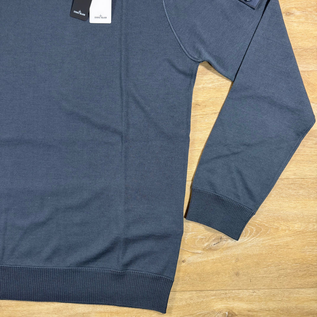 Stone Island Ghost Pure Light RWS Wool Crewneck Jumper in Slate Blue