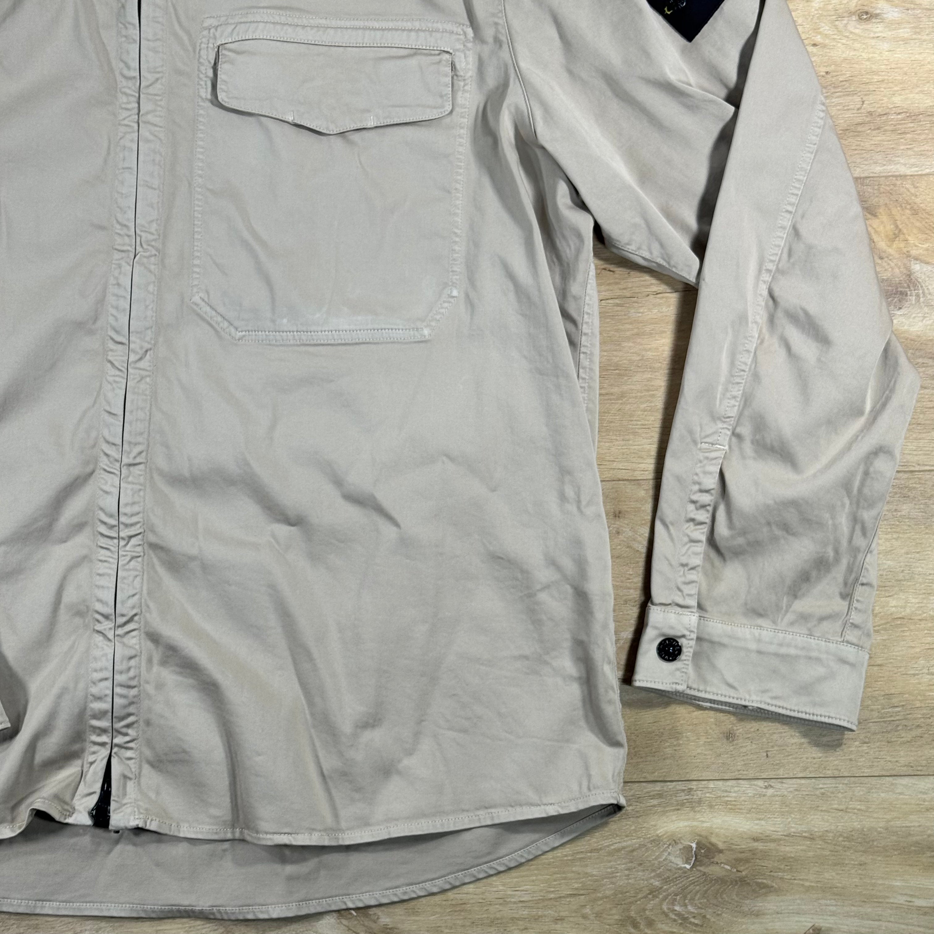 Stone Island Stretch Satin Overshirt in Desert