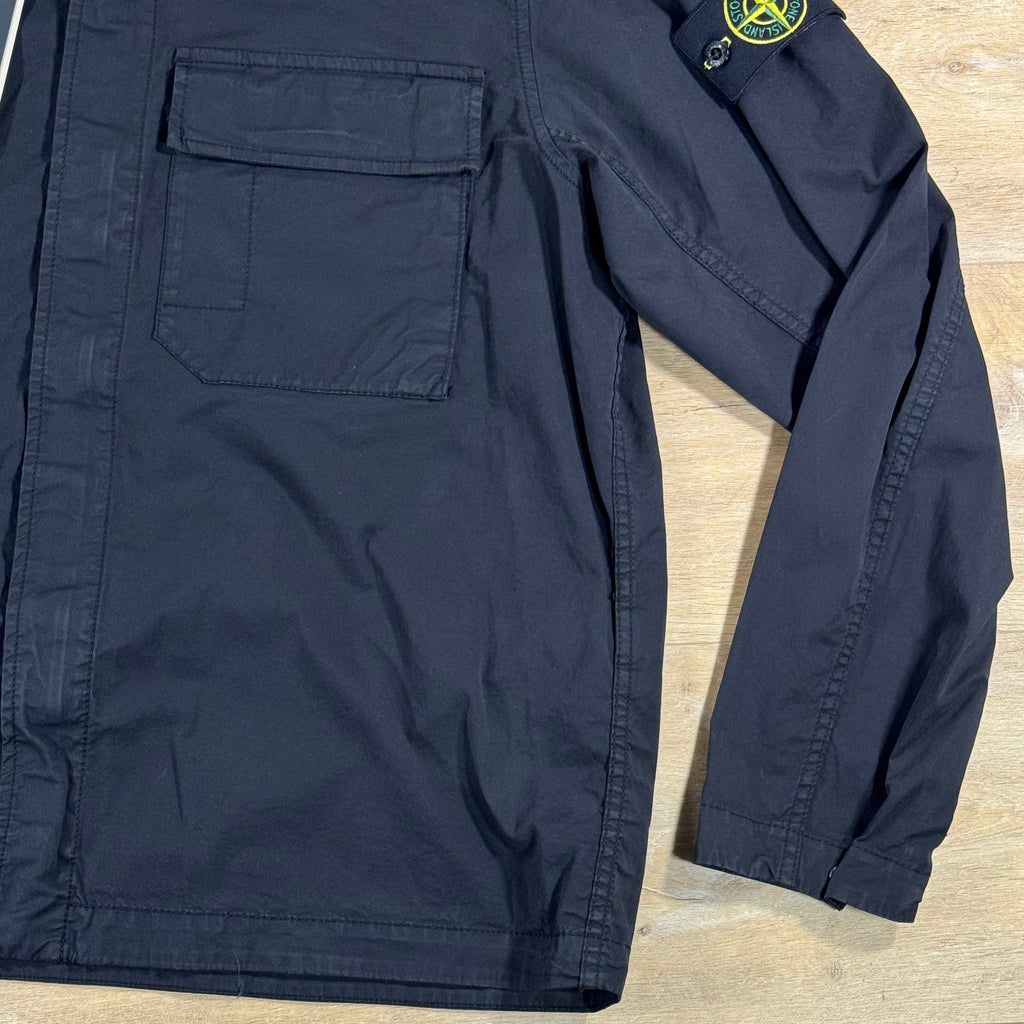 Stone Island Stretch Twill Overshirt in Black