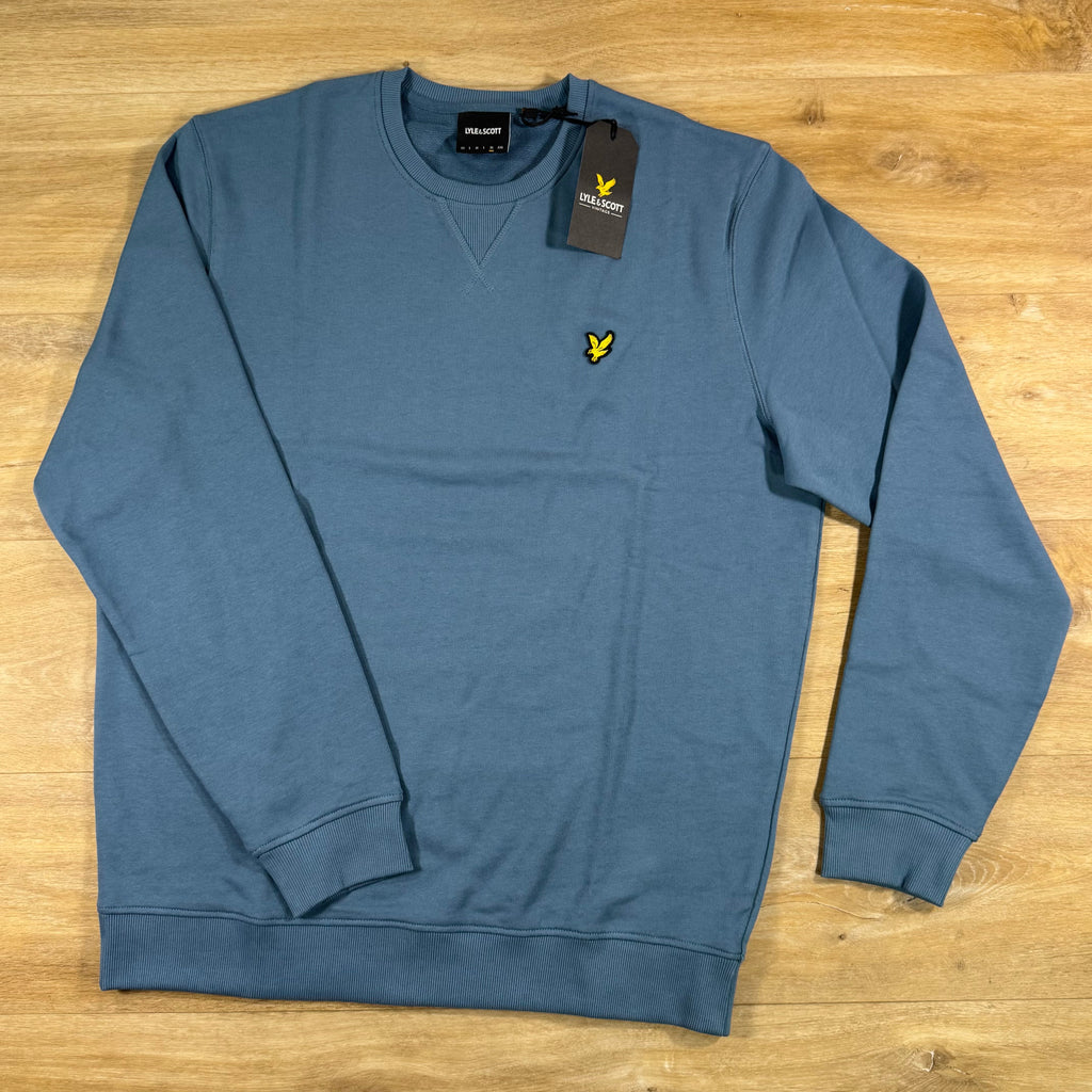 Lyle & Scott Cotton Crewneck Sweatshirt in Ocean Sky