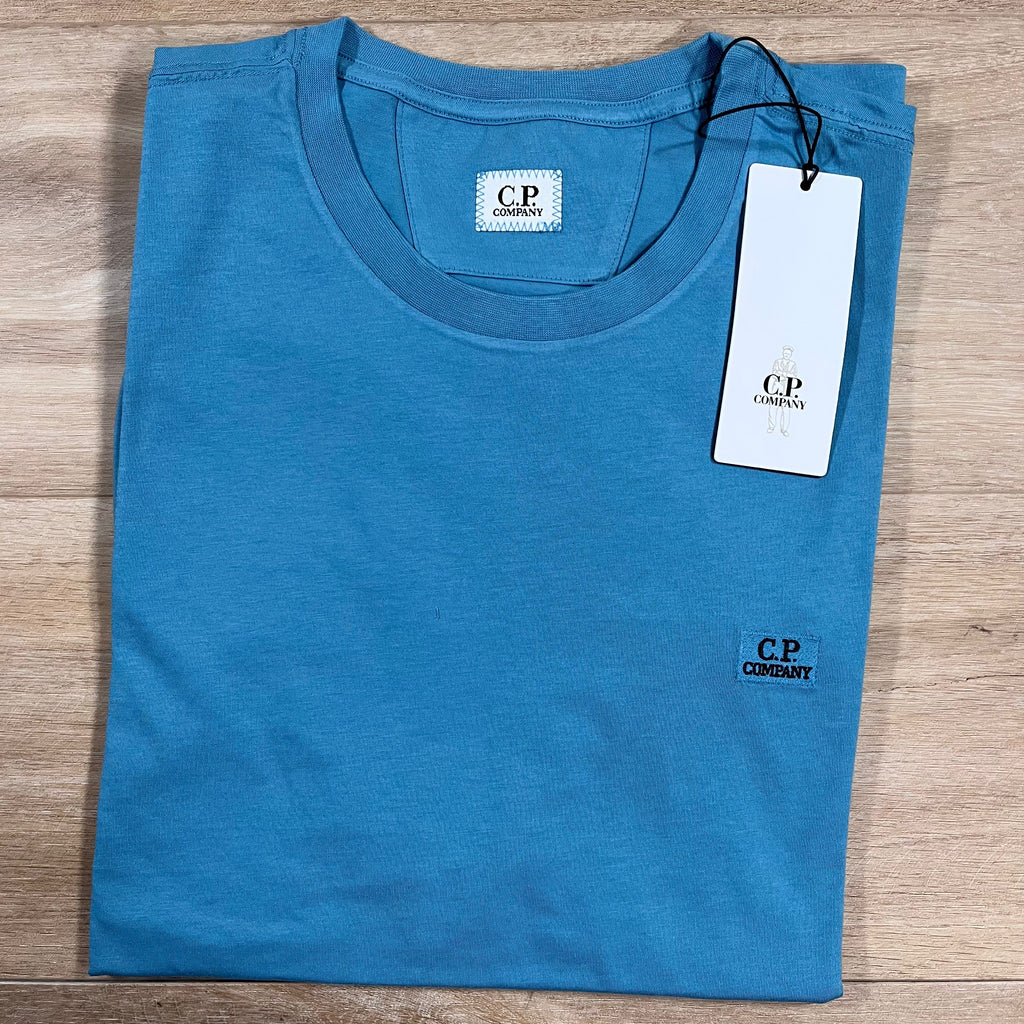 C.P. Company Logo Patch T-Shirt in Aegean Blue