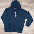 Stone Island Brushed Organic Cotton Fleece Hoodie in Navy
