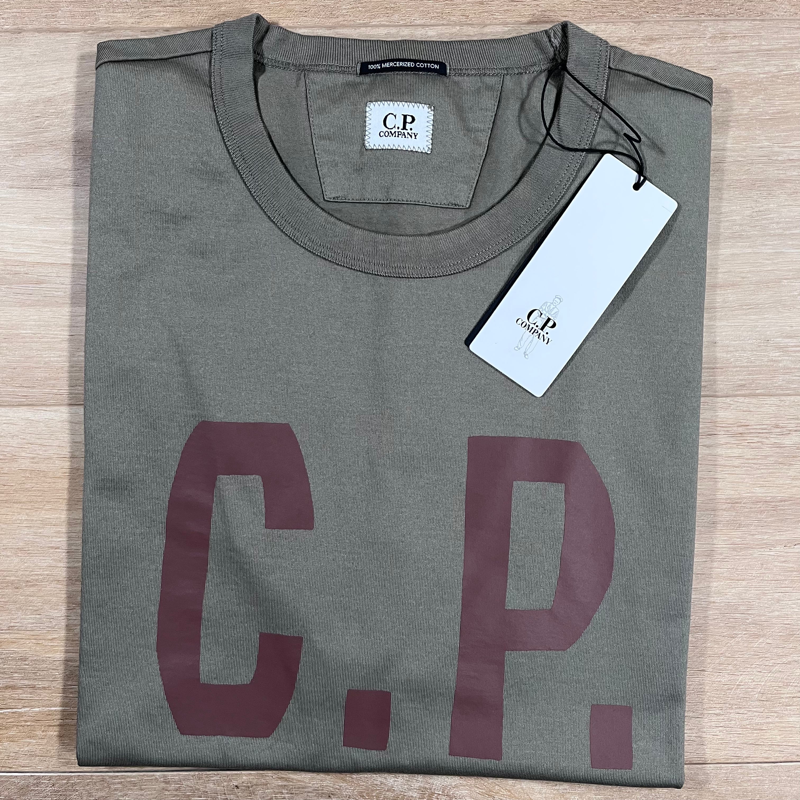 C.P. Company Mercerized 30/2 Jersey Sailor T-Shirt in Fungi Grey