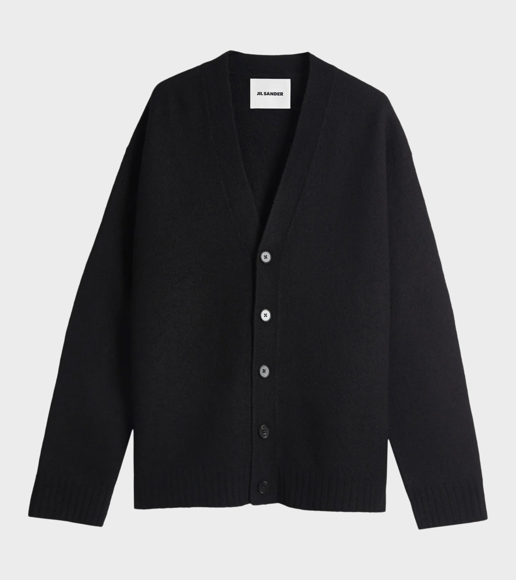 Boiled Wool Cardigan Black