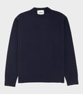 Lightweight Merino Boiled Wool Jumper Navy