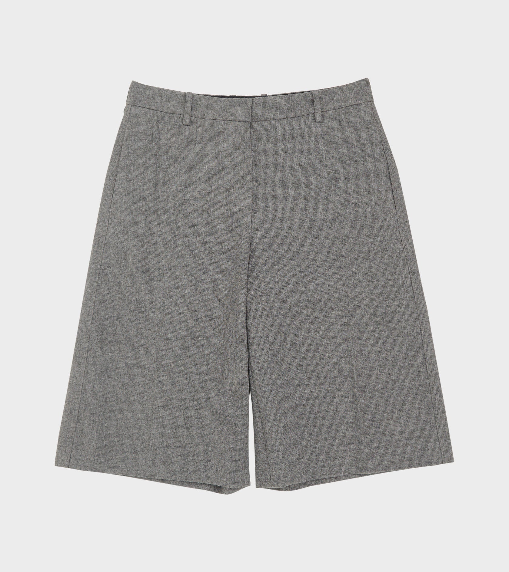 Open Wool Canvas Trousers Grey